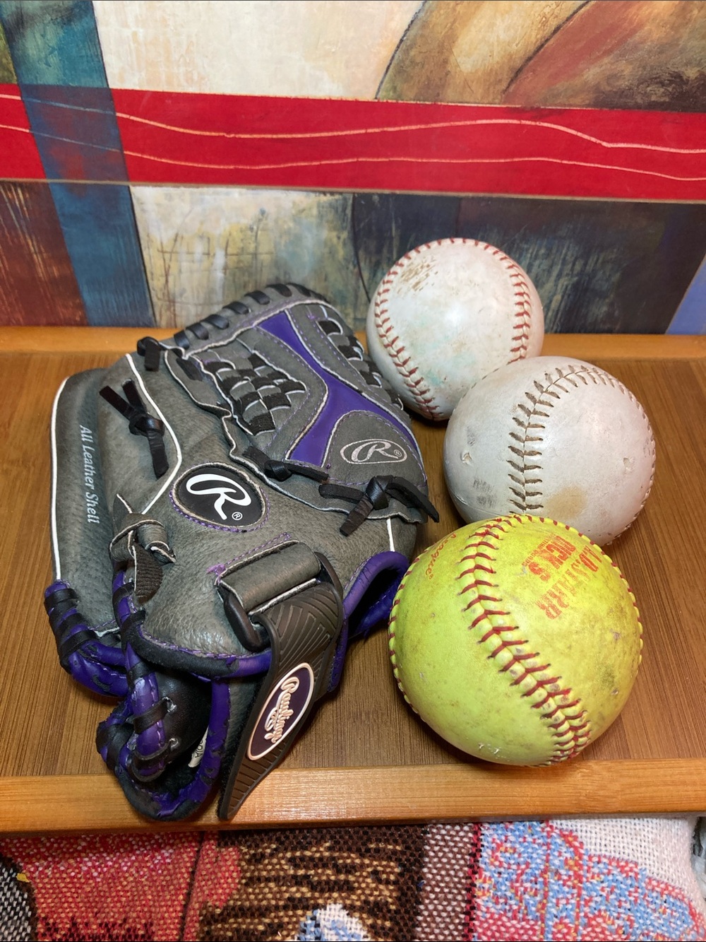 Rawlings Storm Youth ST1200FPUR Black/Purple 12" RIGHT Hand Glove